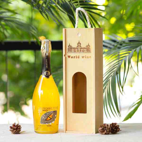 Rượu Vang Nổ DRAGON FIRE Mango kèm hộp gỗ